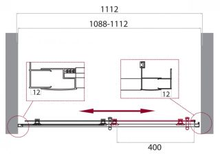 Душевая дверь, хром BelBagno UNO-195-BF-1-110-C-Cr